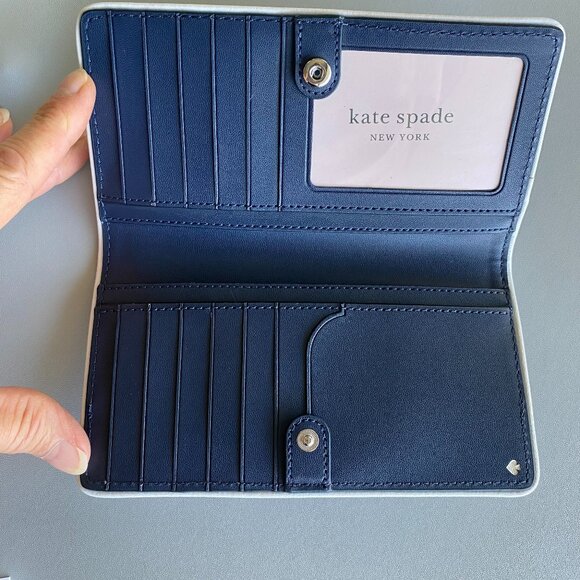 Kate Spade Slim Bifold Denim Leather Wallet NWT - Picture 4 of 8